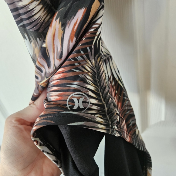 Hurley Black and Pink Tropical One Piece Swimsuit - Picture 2 of 5